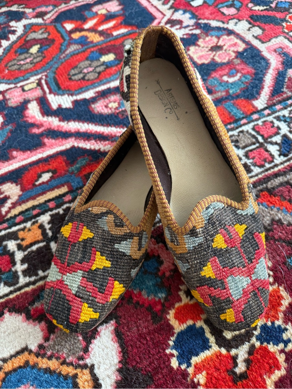 Artemis Design Co. Multicolor Tapestry Slip-On Flats